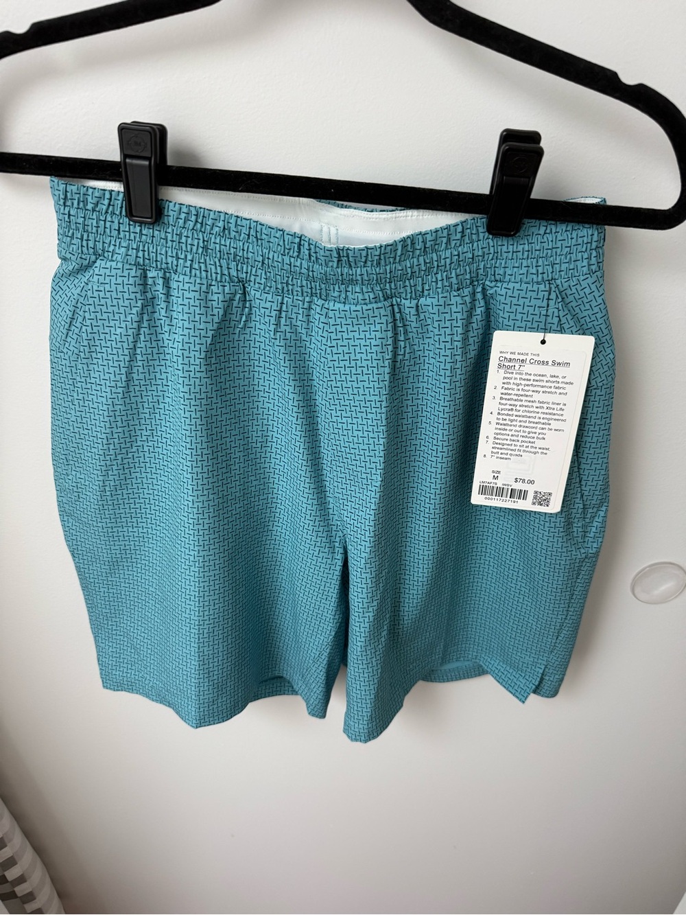 NWT lululemon channel cross swim short, 7”